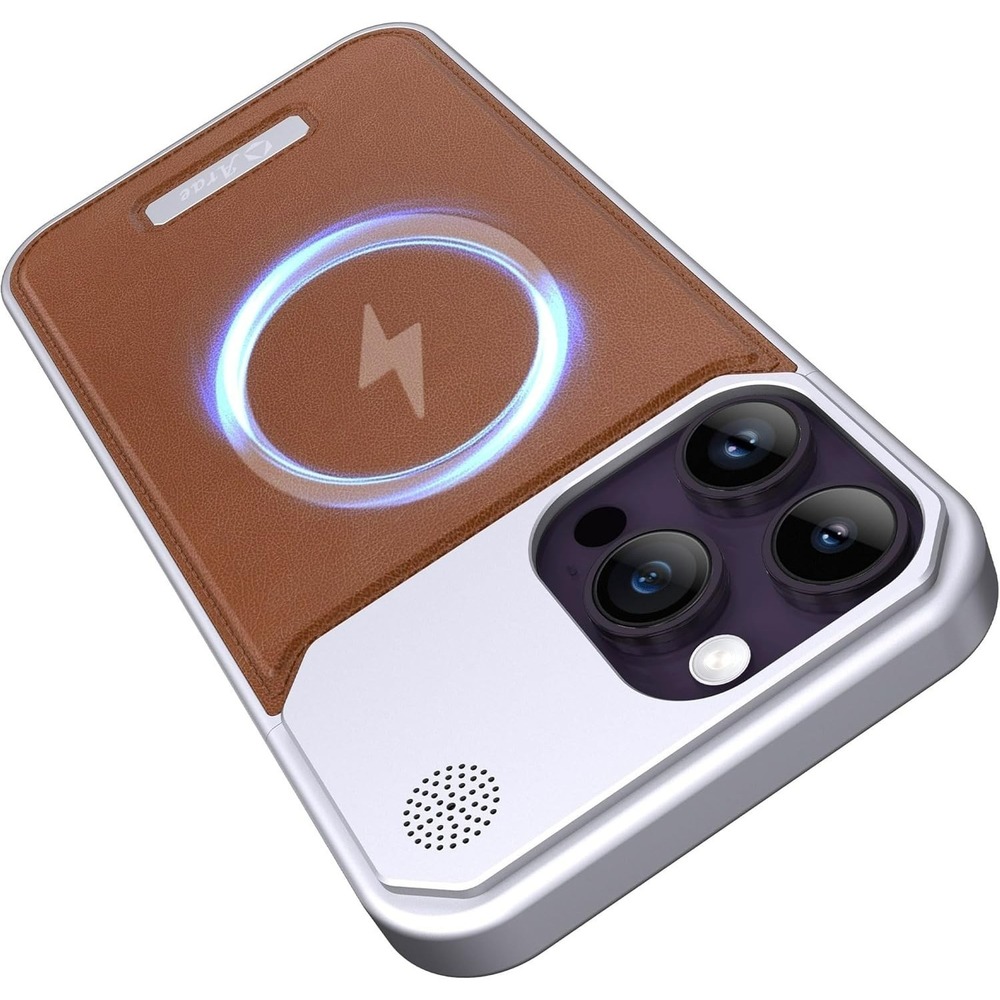 Arae Magnetic Leather Case for iPhone 14 Pro Max 6.7" – MagSafe, Slim, Brown NEW